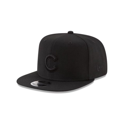 Chicago Cubs Gorra | New Era MLB Black On Black High Crown 9fifty Snapback Cap Mexico - Negros